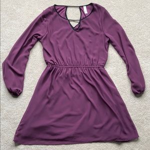 Xhilaration purple long-sleeve dress